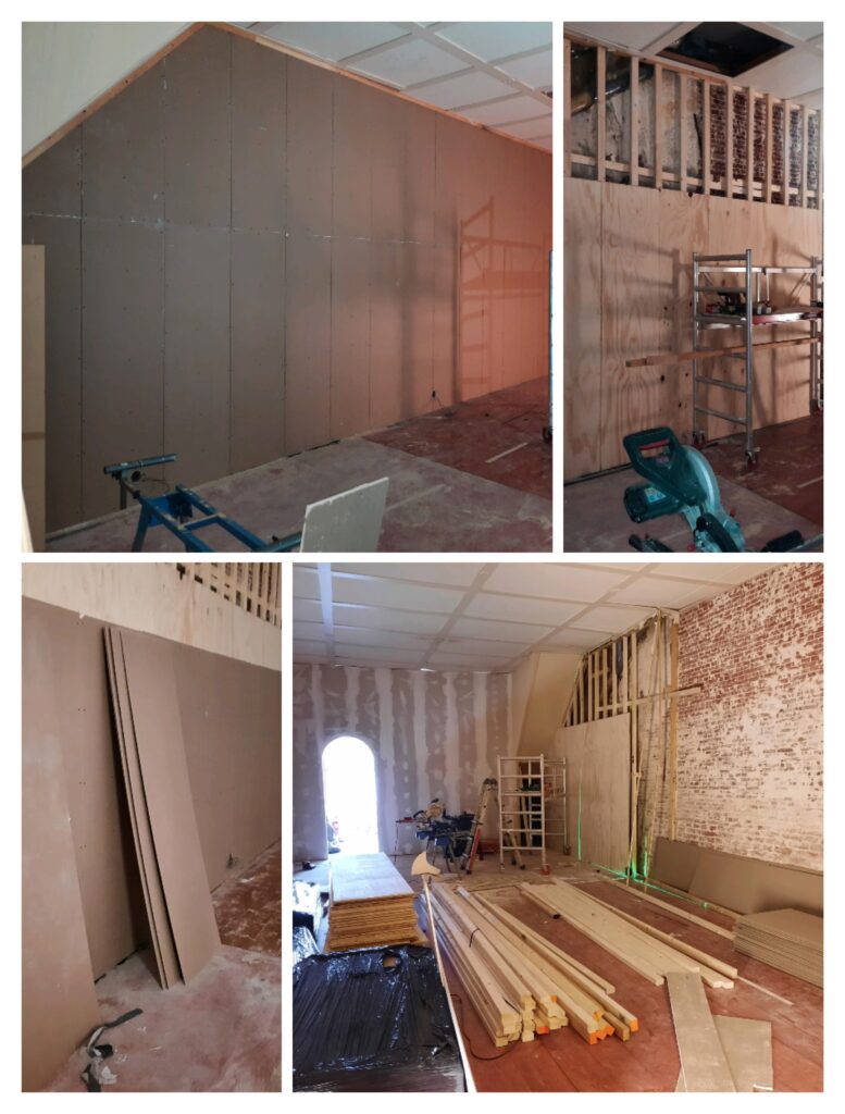 Complete Renovatie van een winkel, Muren, isolatie, elektra, stucwerk aanleggen en vervangen. Enzo Bouwservice klusjesman 